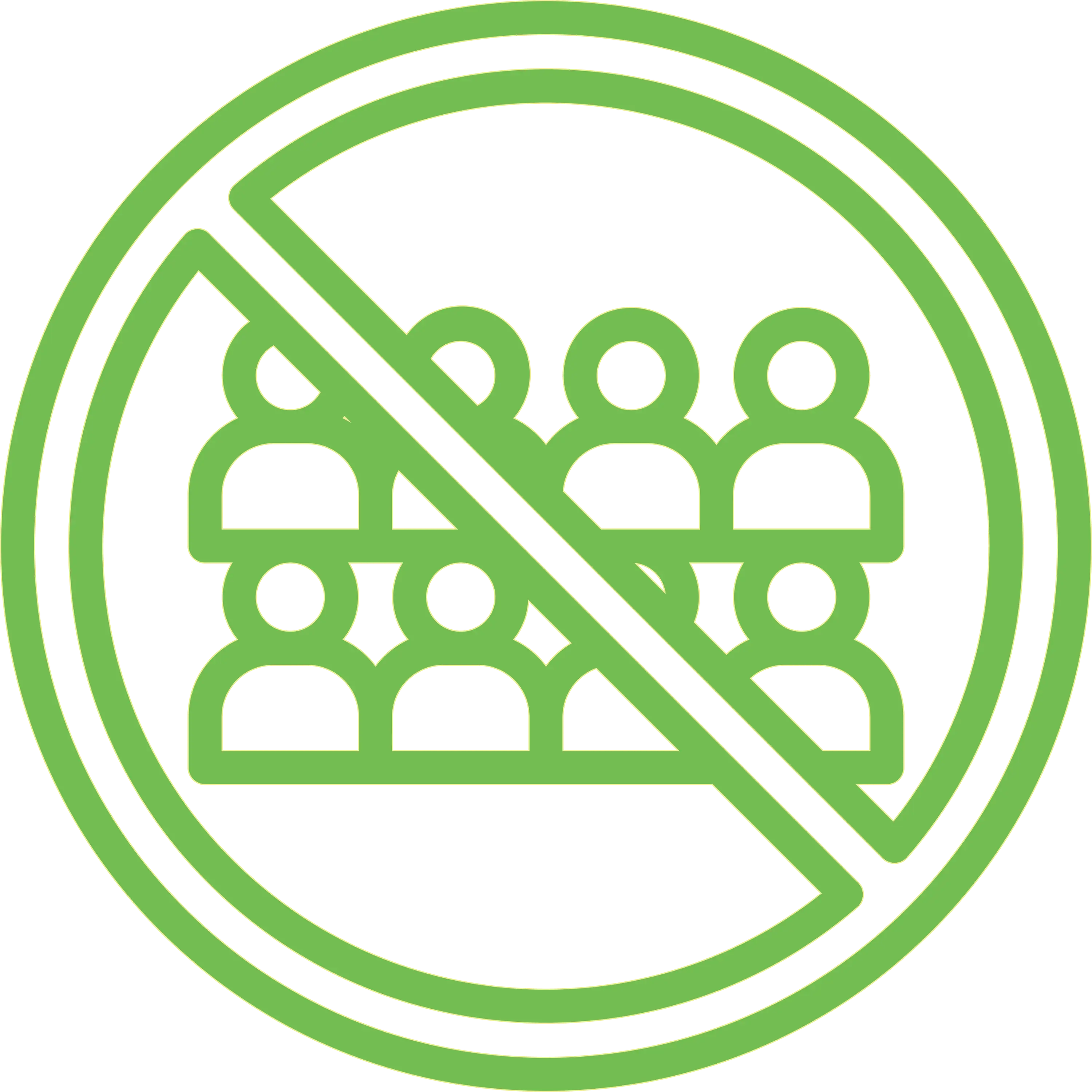 No Crowds Allowed Safety Symbol