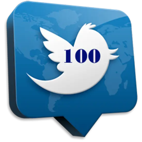 Twitter Icon with 100 Followers