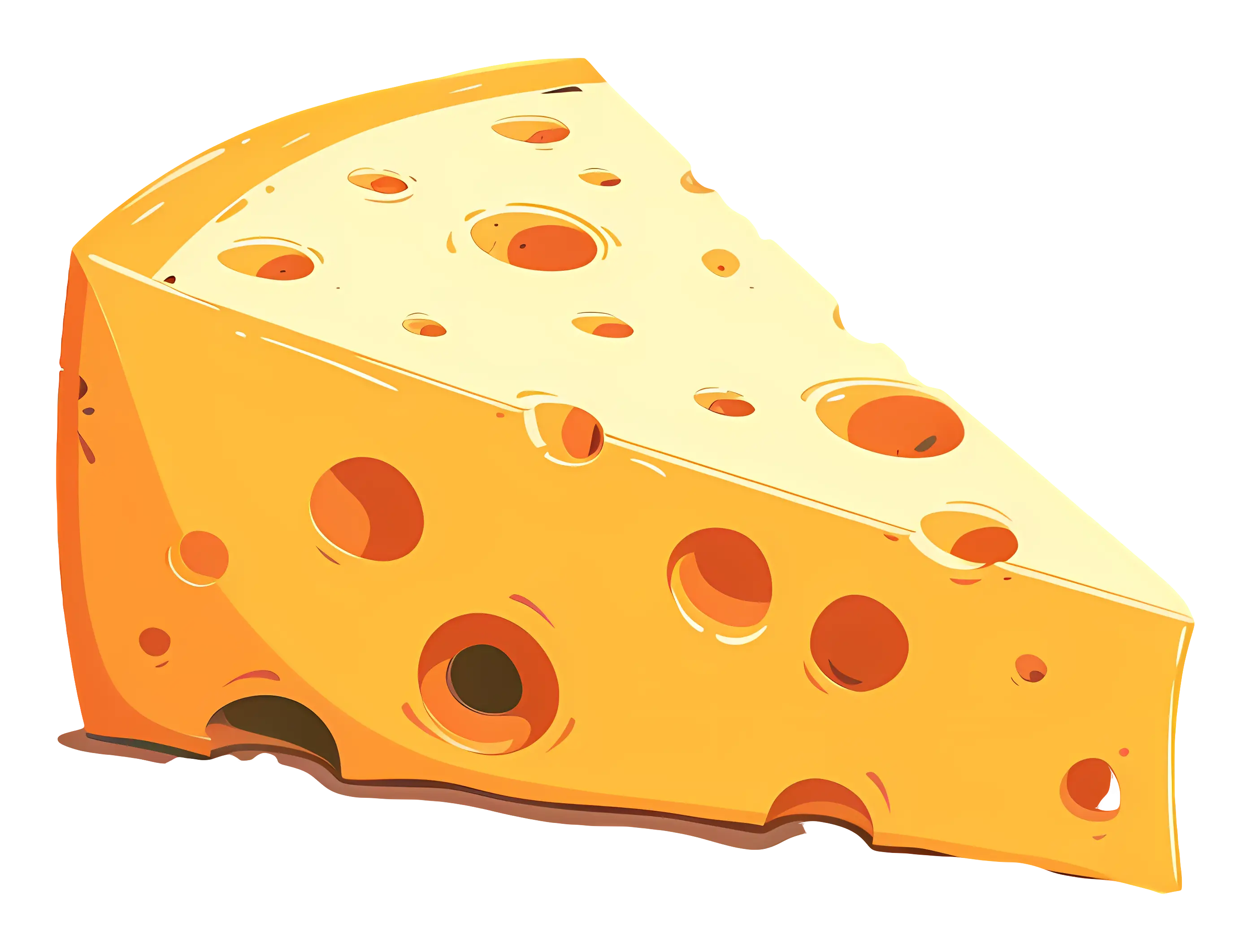 Yellow Cheese Wedge Illustration for Food Concepts