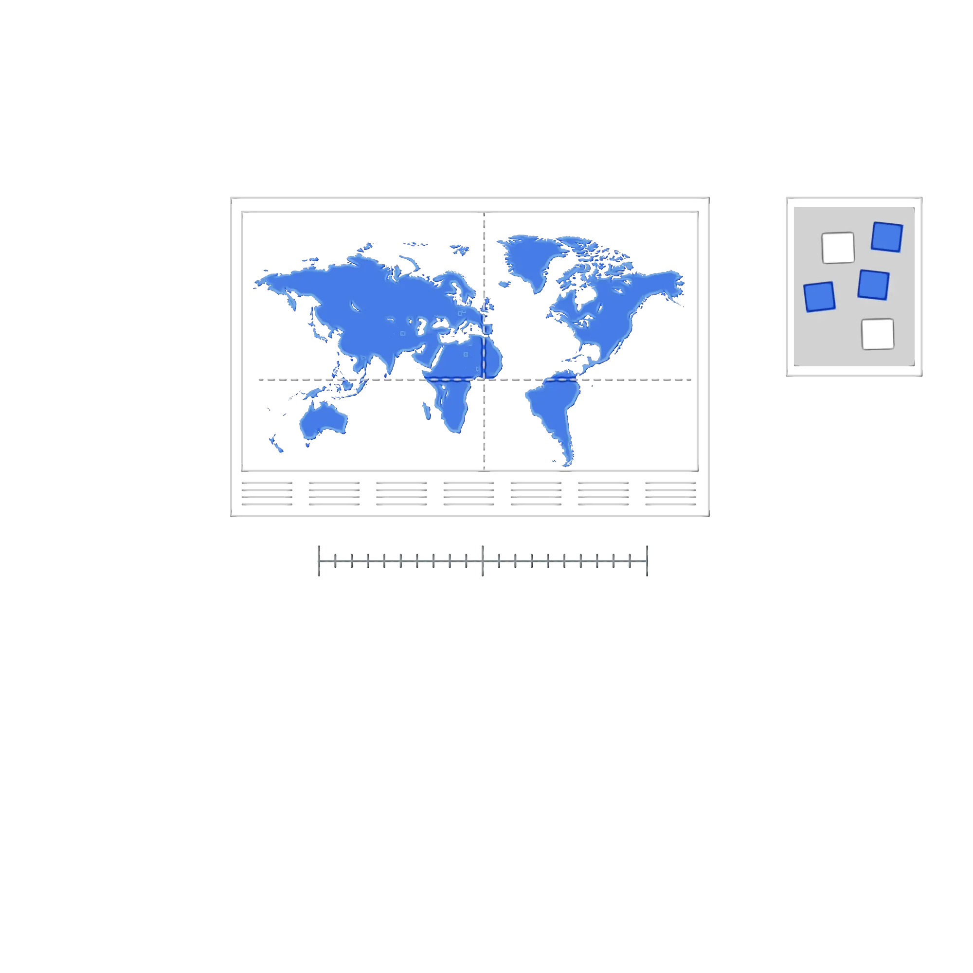 Blue World Map Illustration