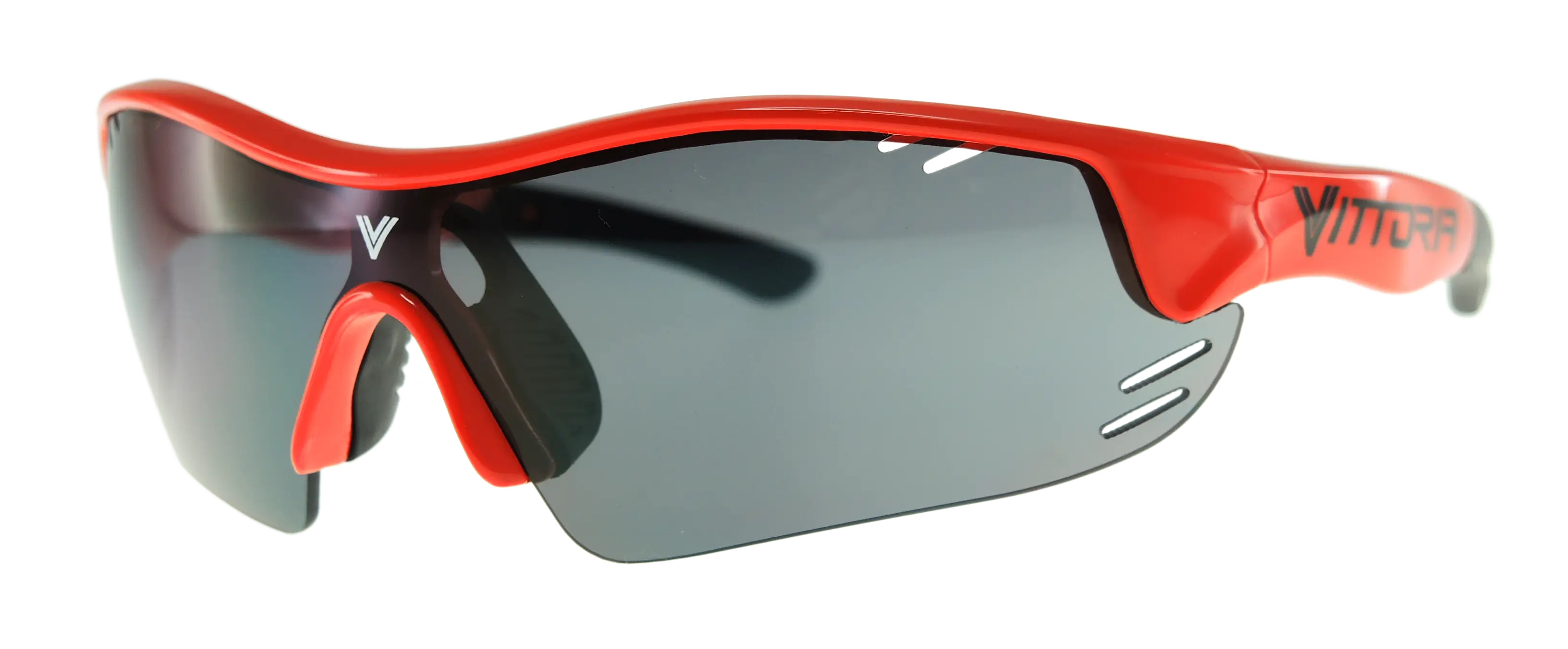 Red Sports Sunglasses with Dark Lenses
