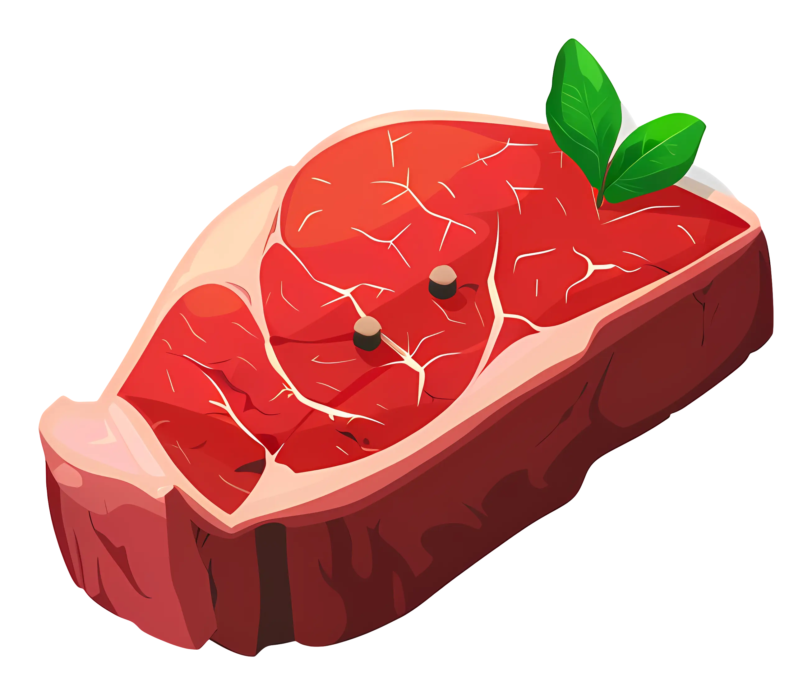 Raw Steak Illustration with Garnish