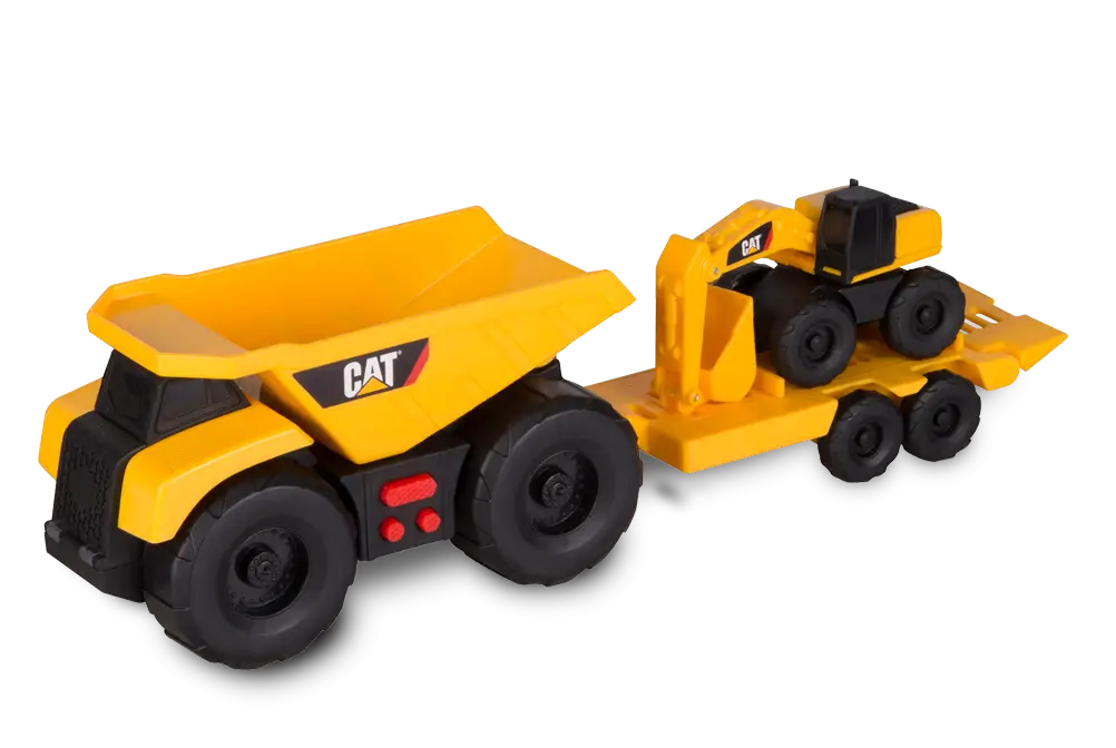 Yellow Toy Construction Truck and Excavator Set