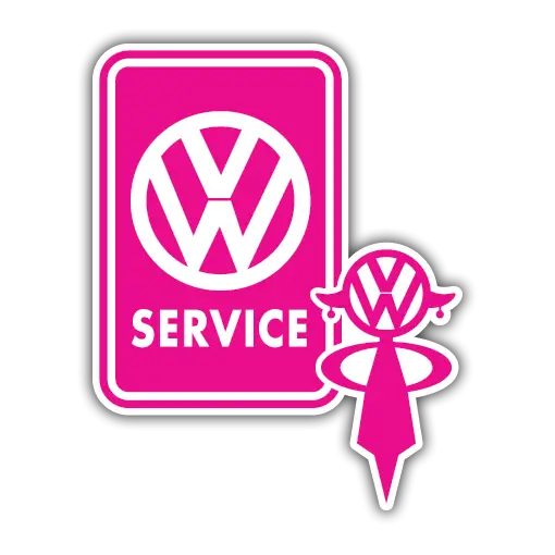 VW Service Logo in Pink