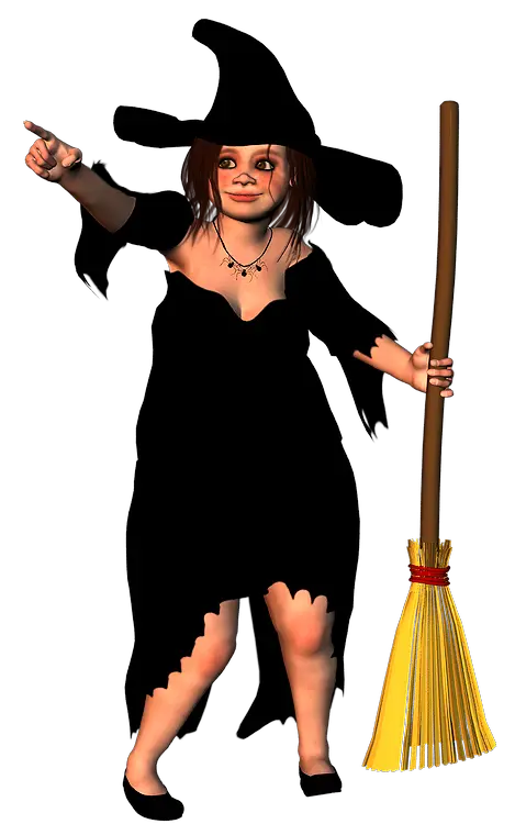 Halloween Witch with Broom