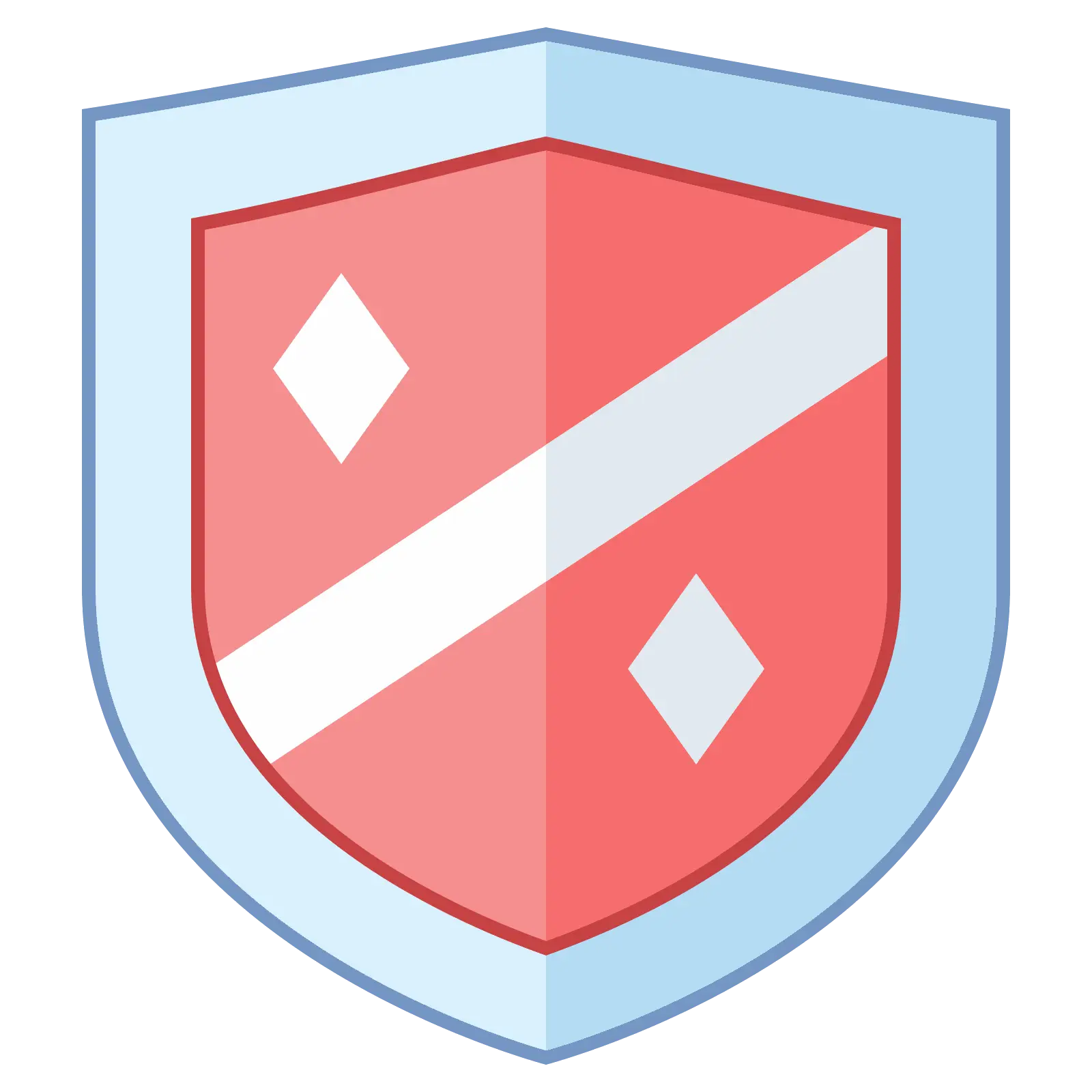 Red and Blue Shield Icon Illustration