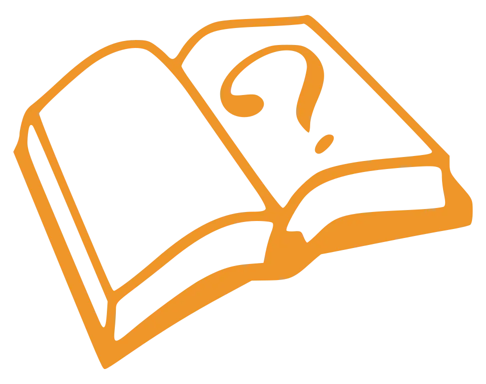 Open Book with a Question Mark Illustration