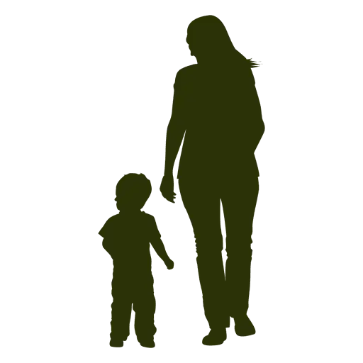 Silhouette of Woman with Child