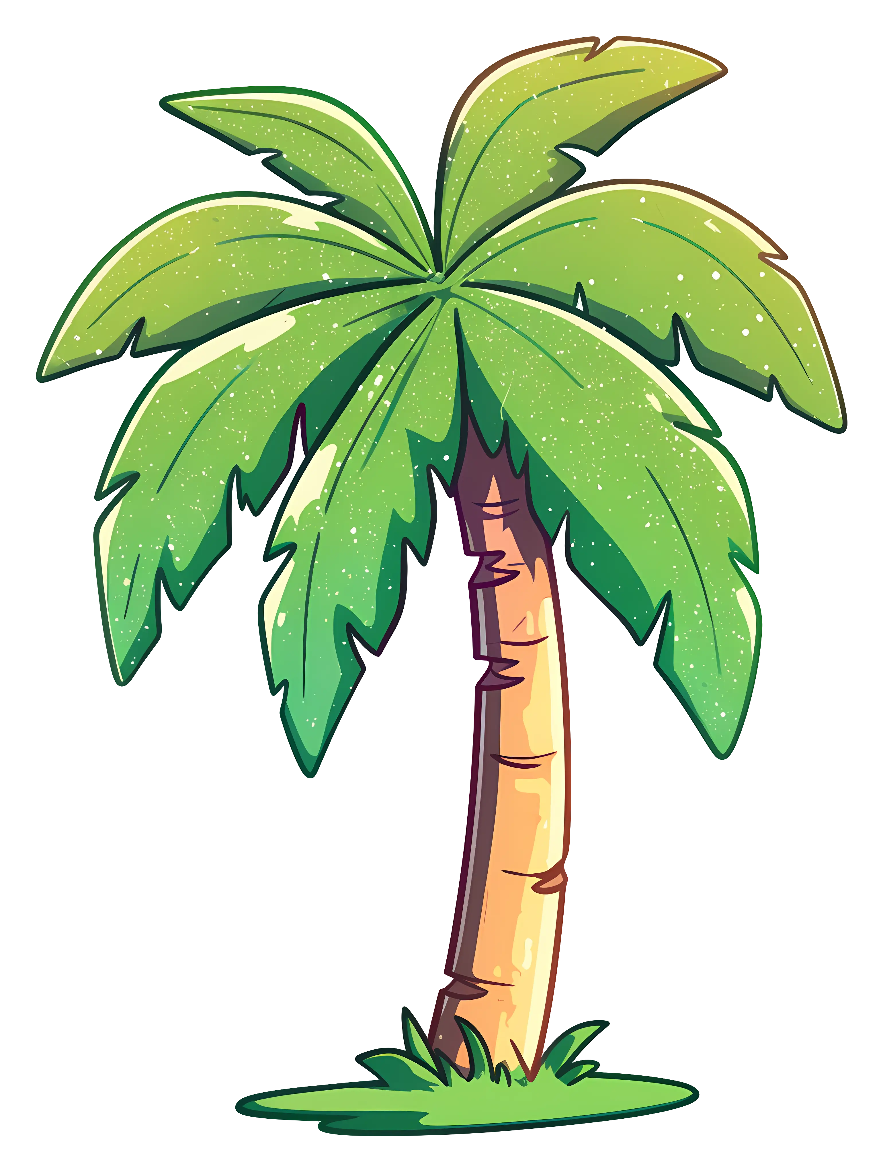 Cartoon Style Palm Tree Illustration