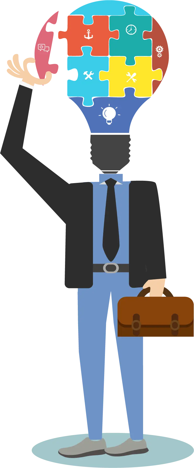 Businessman with Lightbulb Head