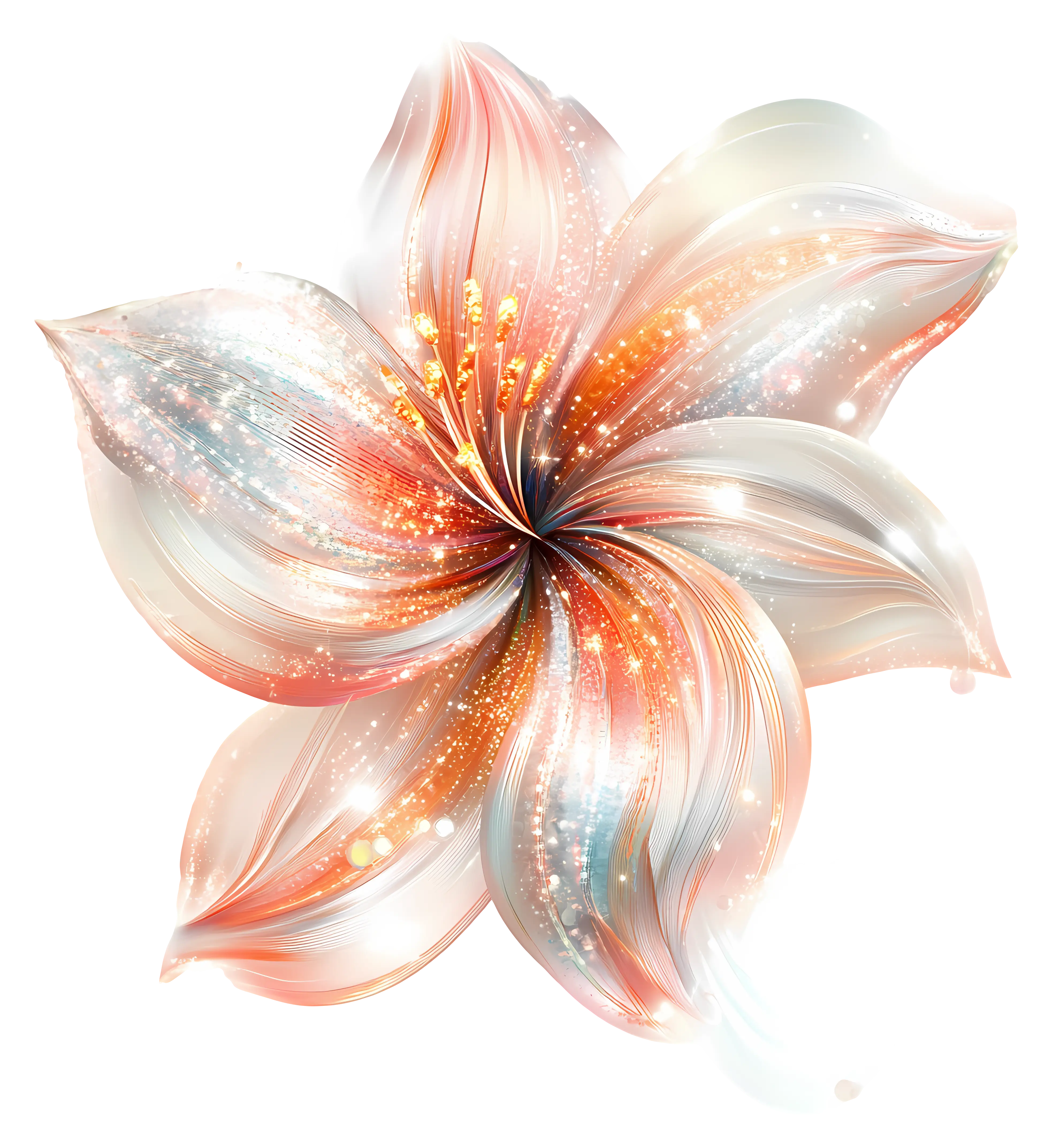 Colorful Glitter Flower with Sparkling Petals
