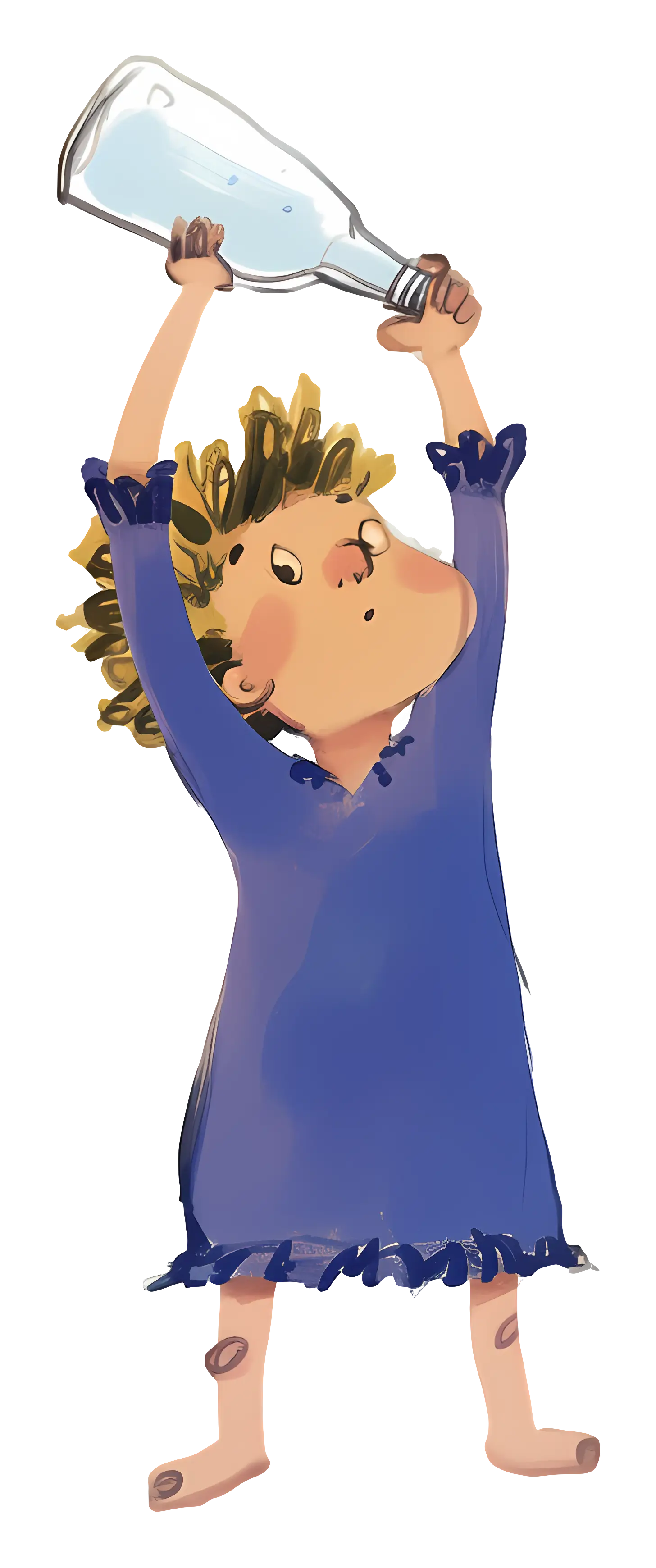 Cartoon Child with Bottle Illustration