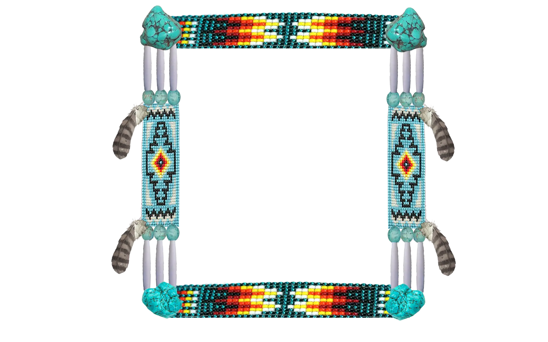 Colorful Beaded Frame with Pattern
