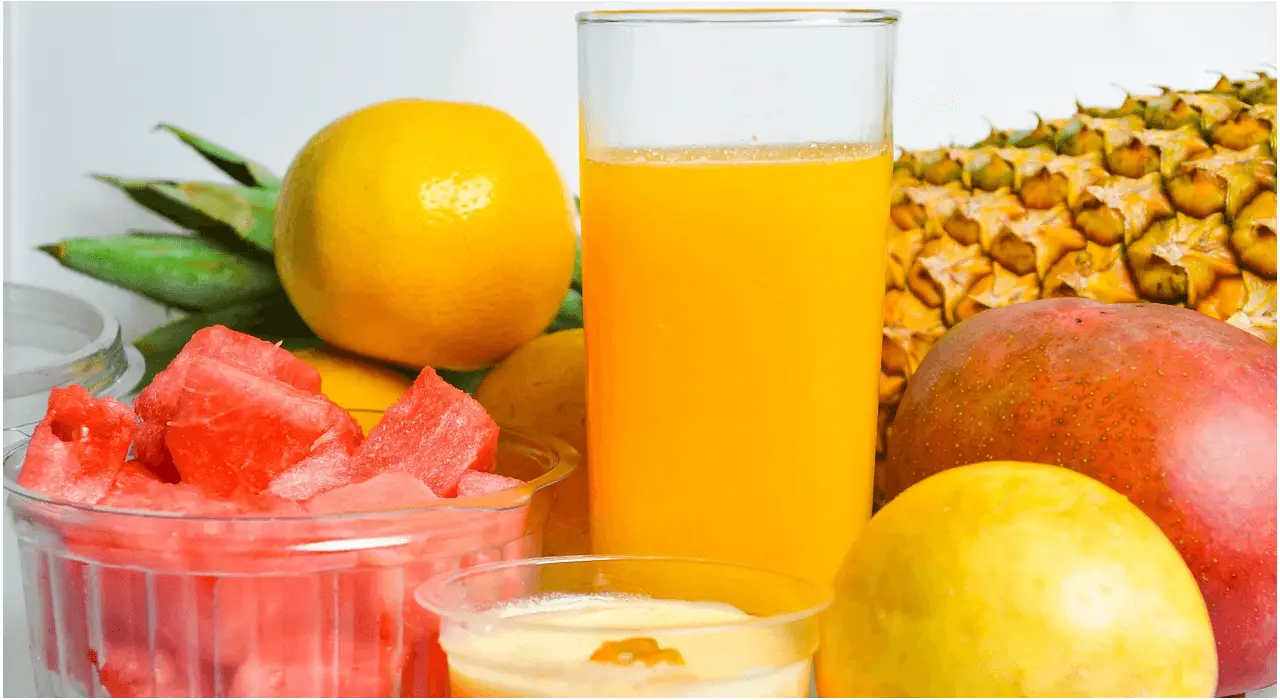 Assorted Fruit Juice and Fruits
