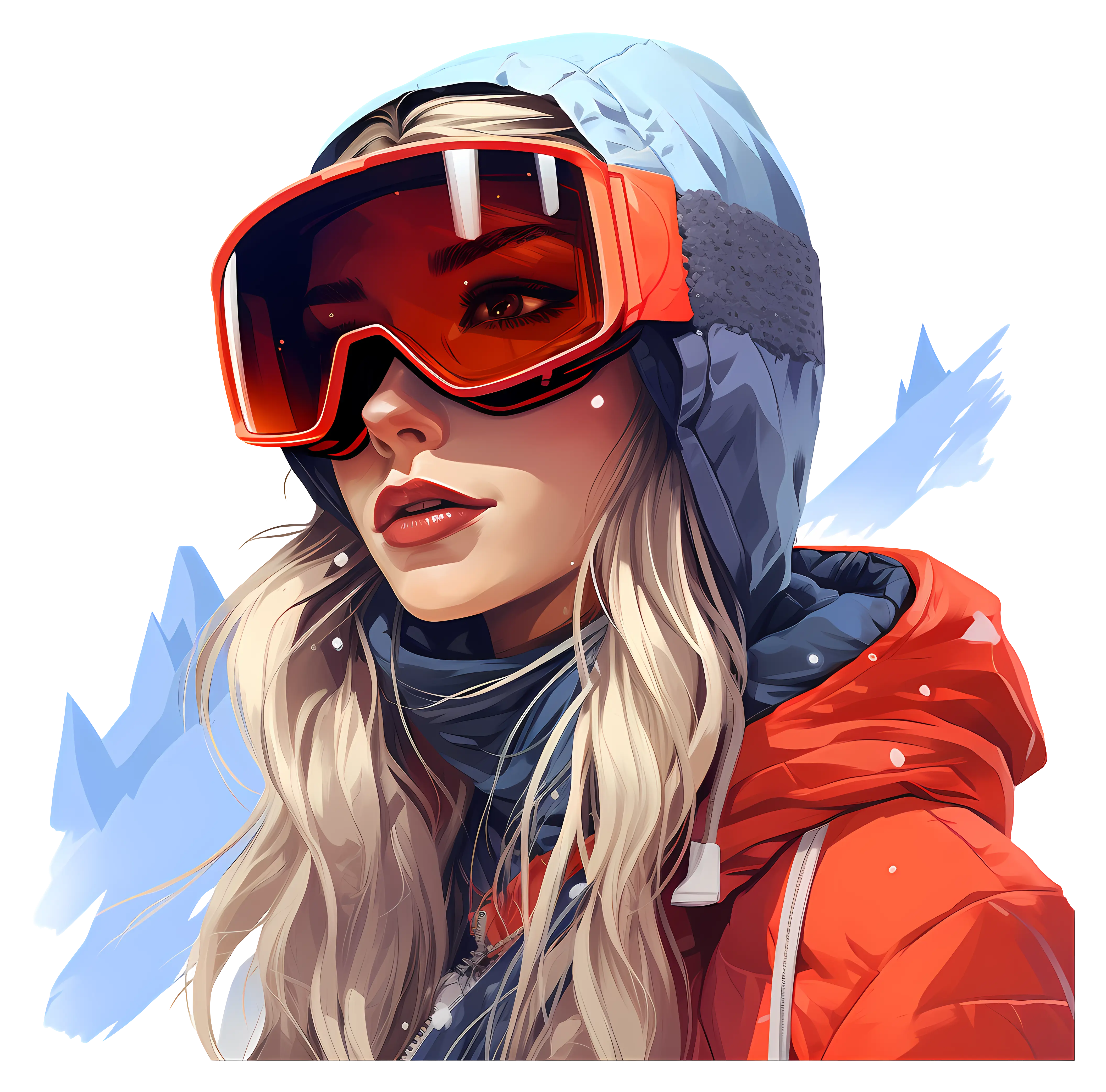 Woman in Ski Gear with Goggles