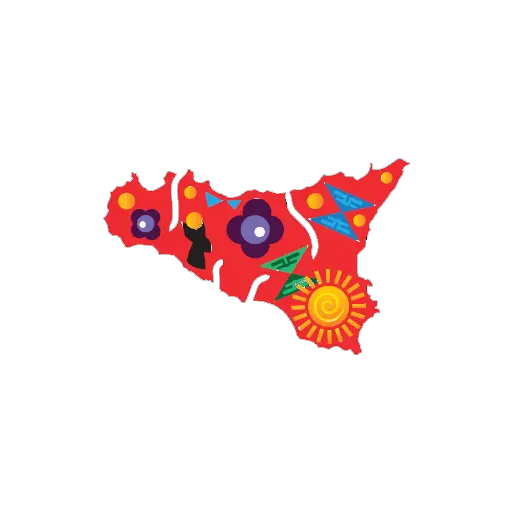 Colorful Sicily Map