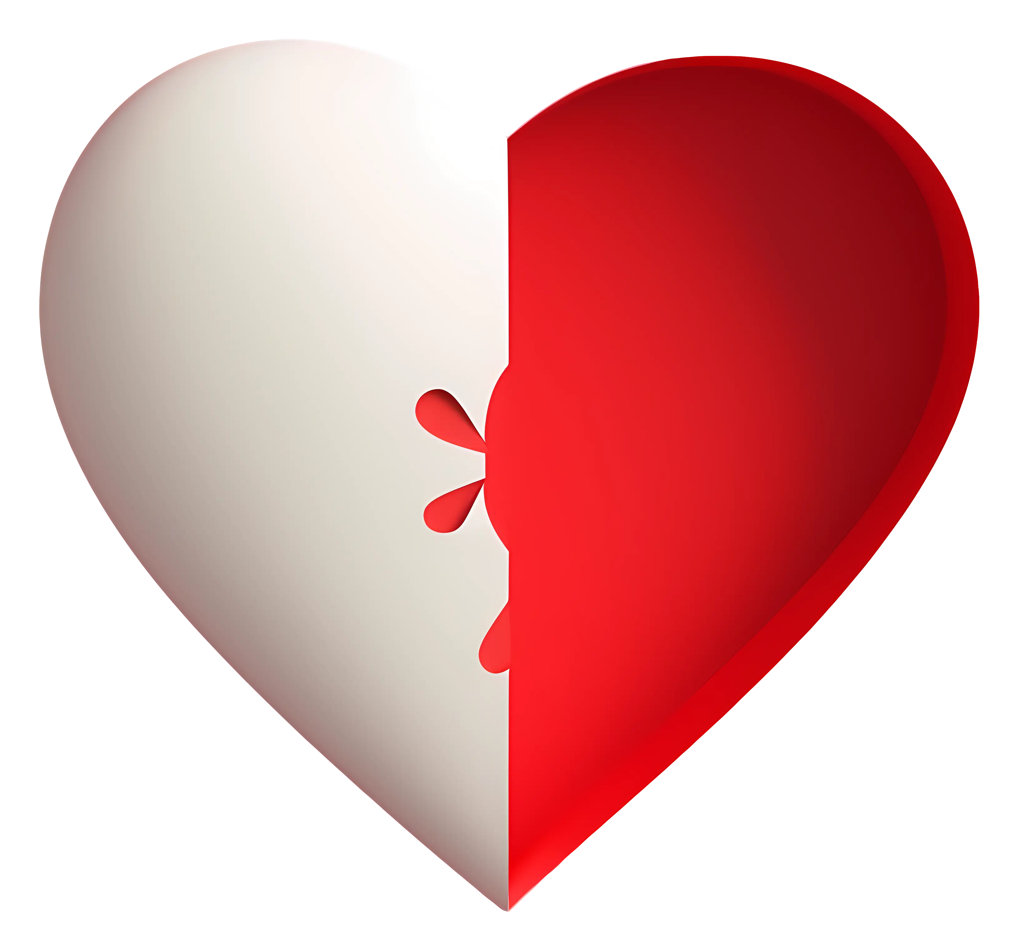 Half Red Heart Symbol