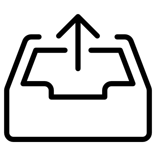 Black Upload Icon with Arrow