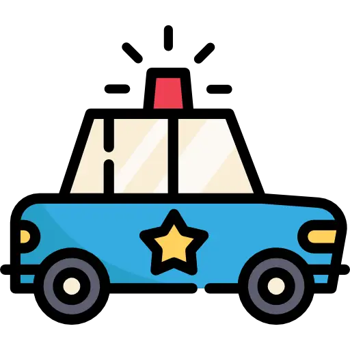 Blue Police Car Icon