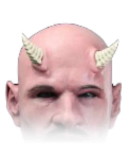 Bald Head with Devil Horns