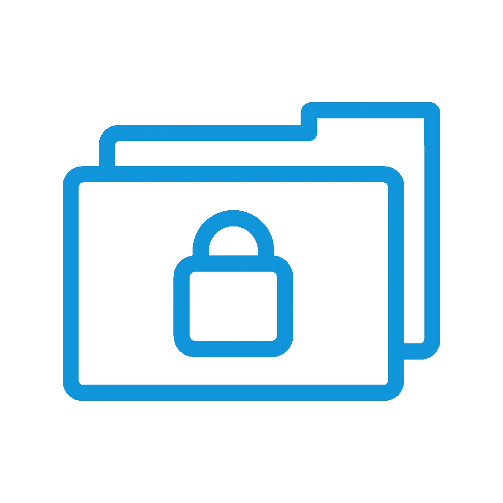 Blue Locked Folder Icon for Security