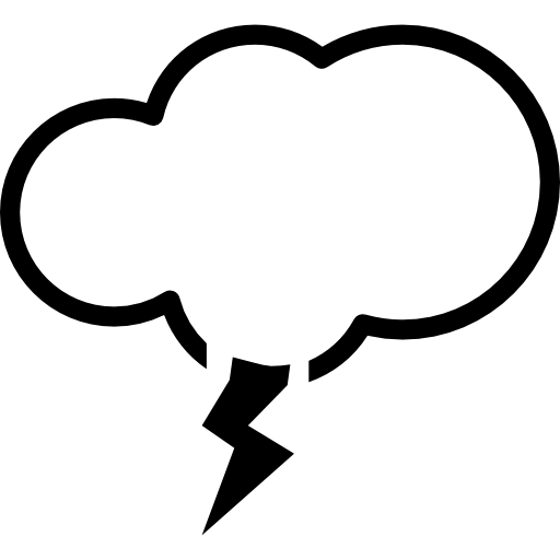 Storm Cloud Icon with Lightning Bolt