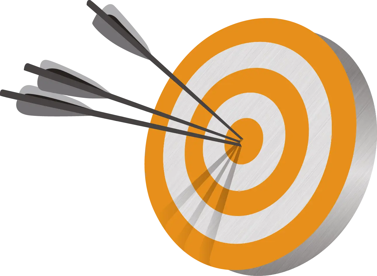 Orange Target with Multiple Arrows in Center