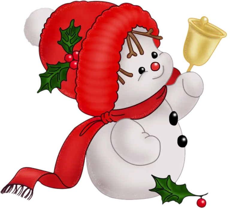 Cute Snowman with Christmas Bell