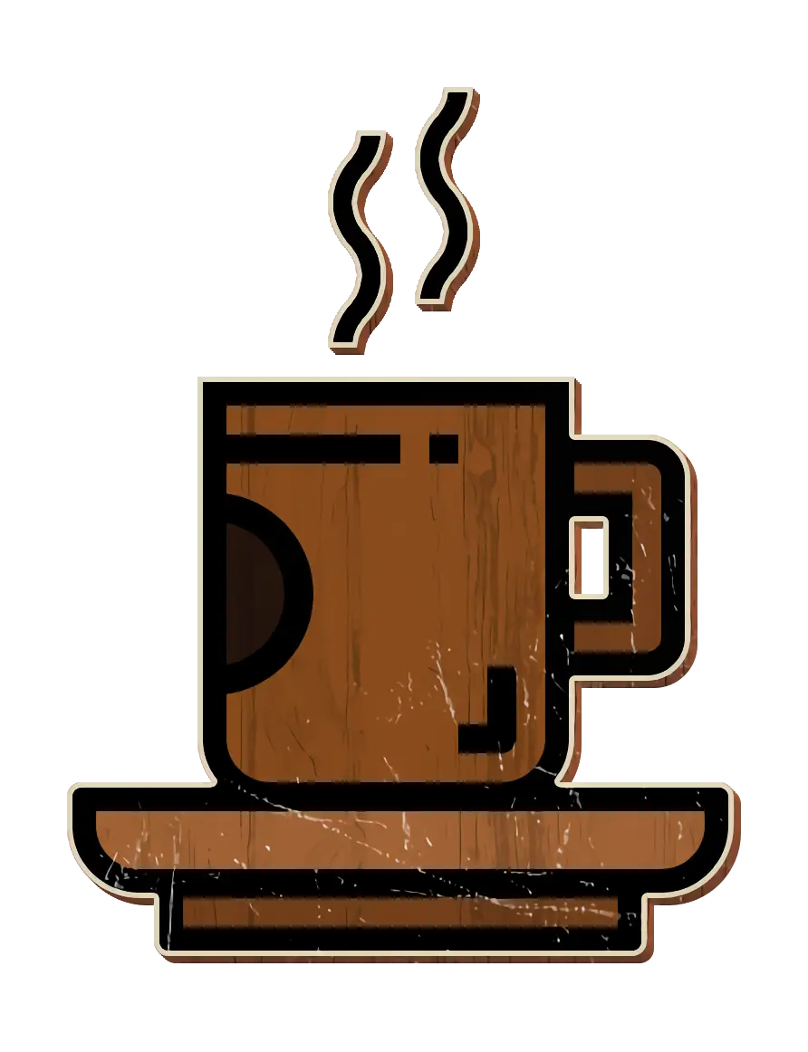 Steaming Coffee Cup Icon with Warm Tones