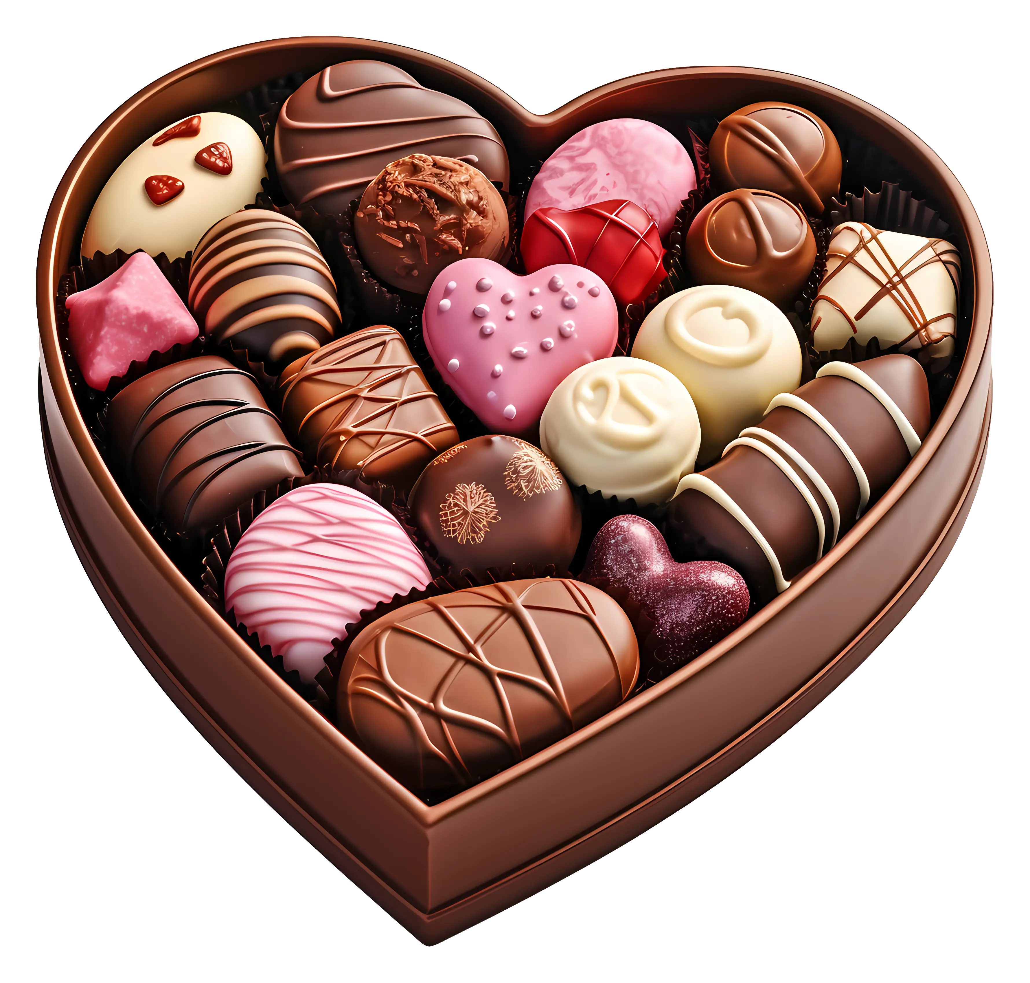 Heart-Shaped Chocolate Box for Valentine&#039;s Day