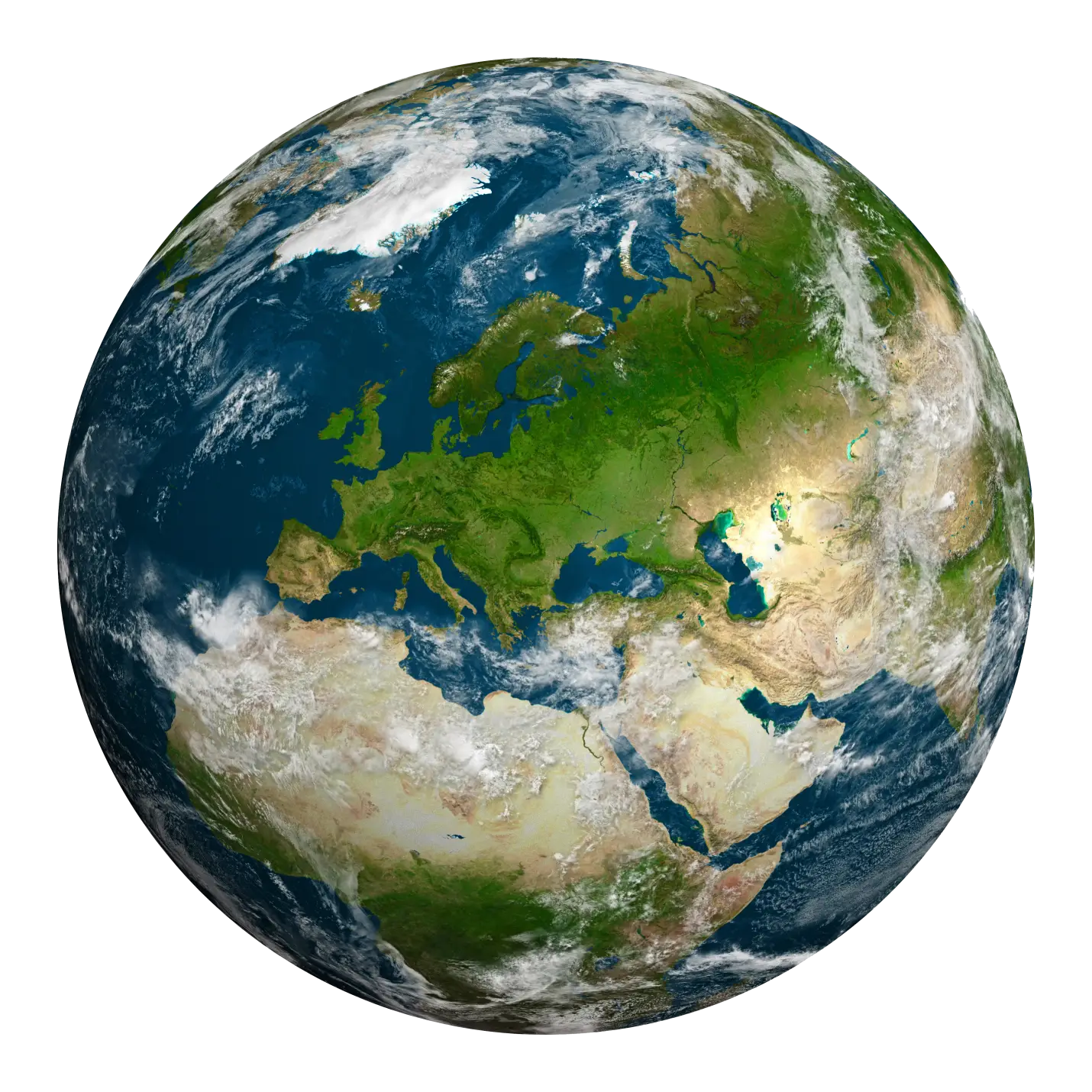 Geographic Representation of Planet Earth in Realistic Style