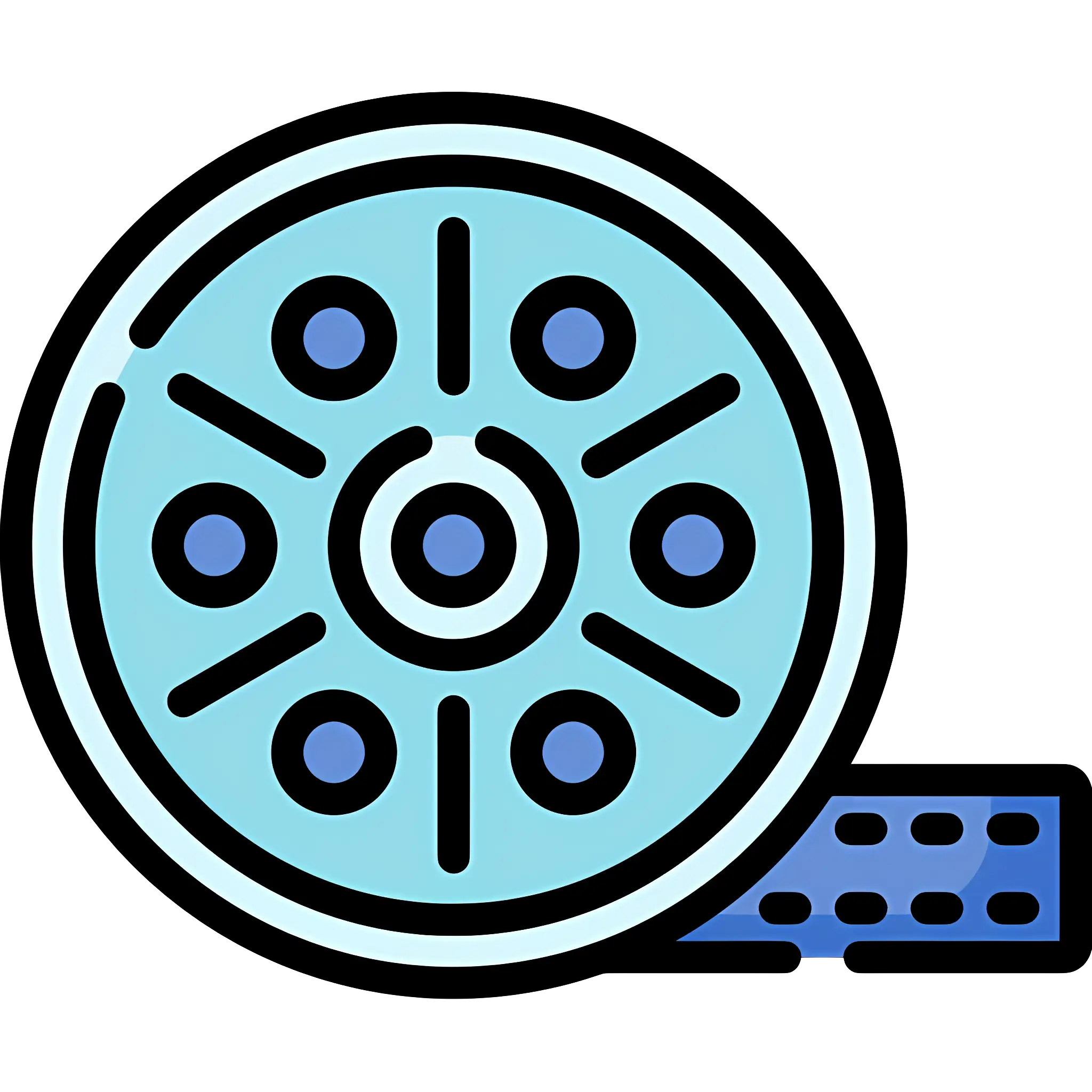 Blue Film Reel for Cinema