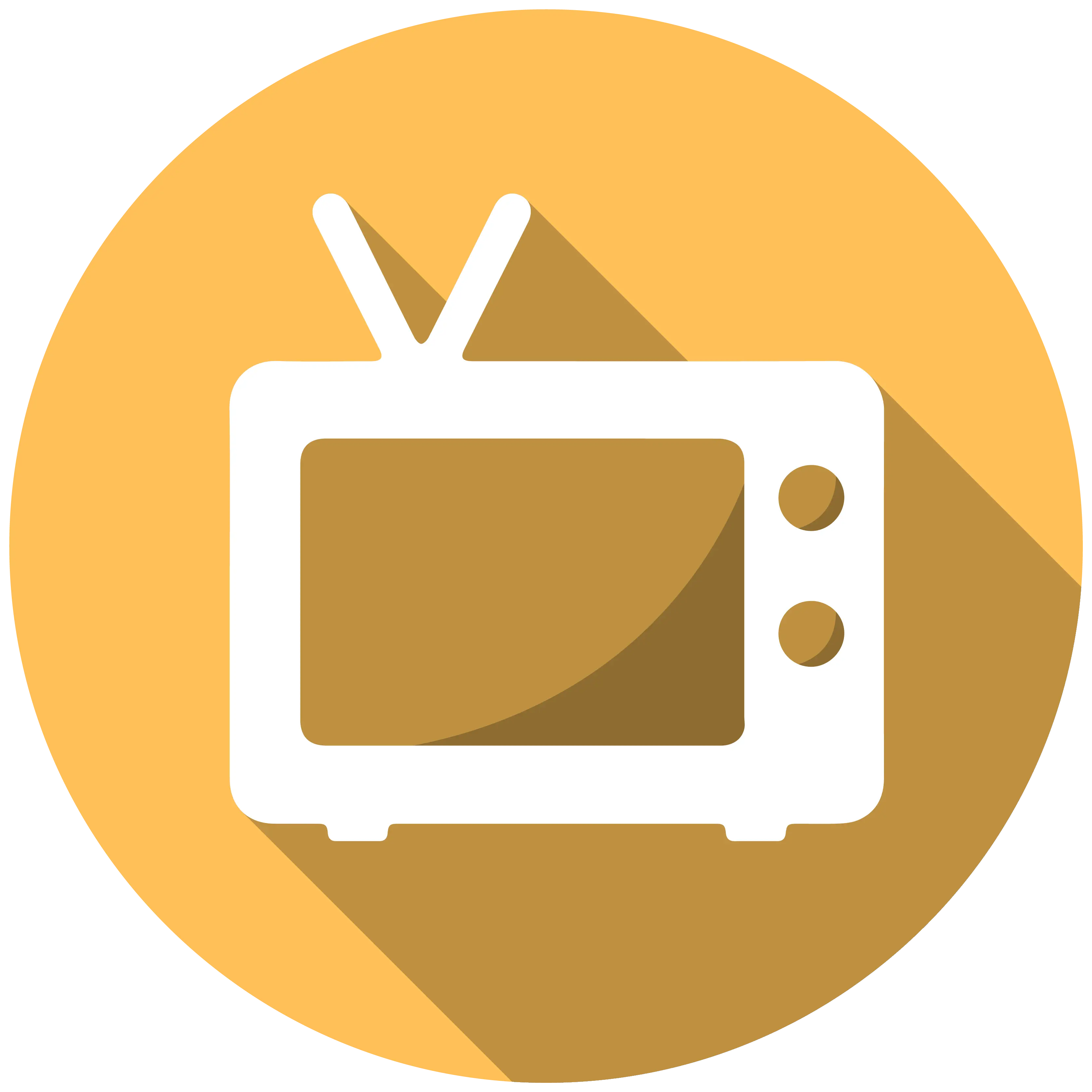 Retro Television Icon in Yellow Circle