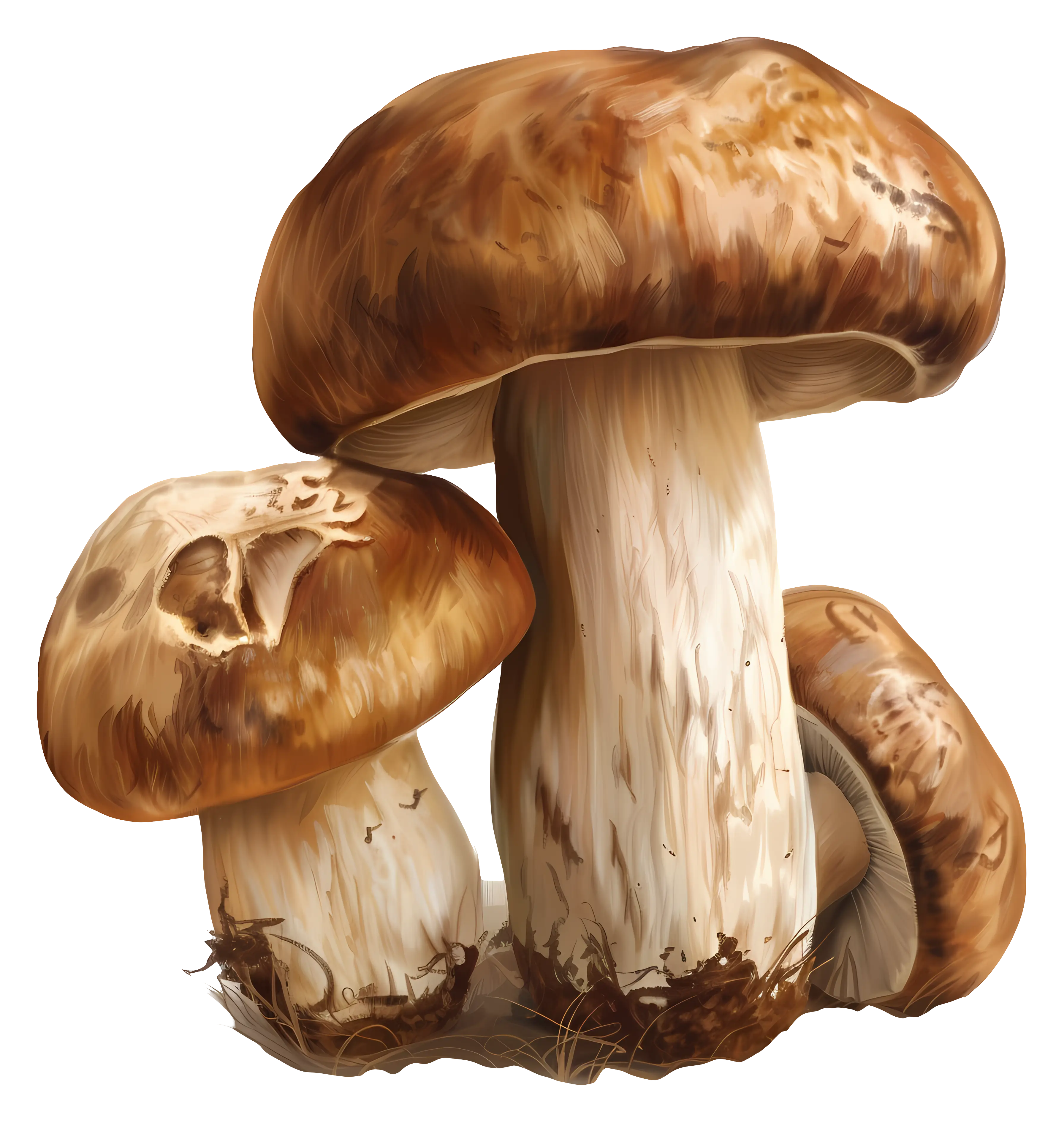 Cluster of Brown Mushrooms