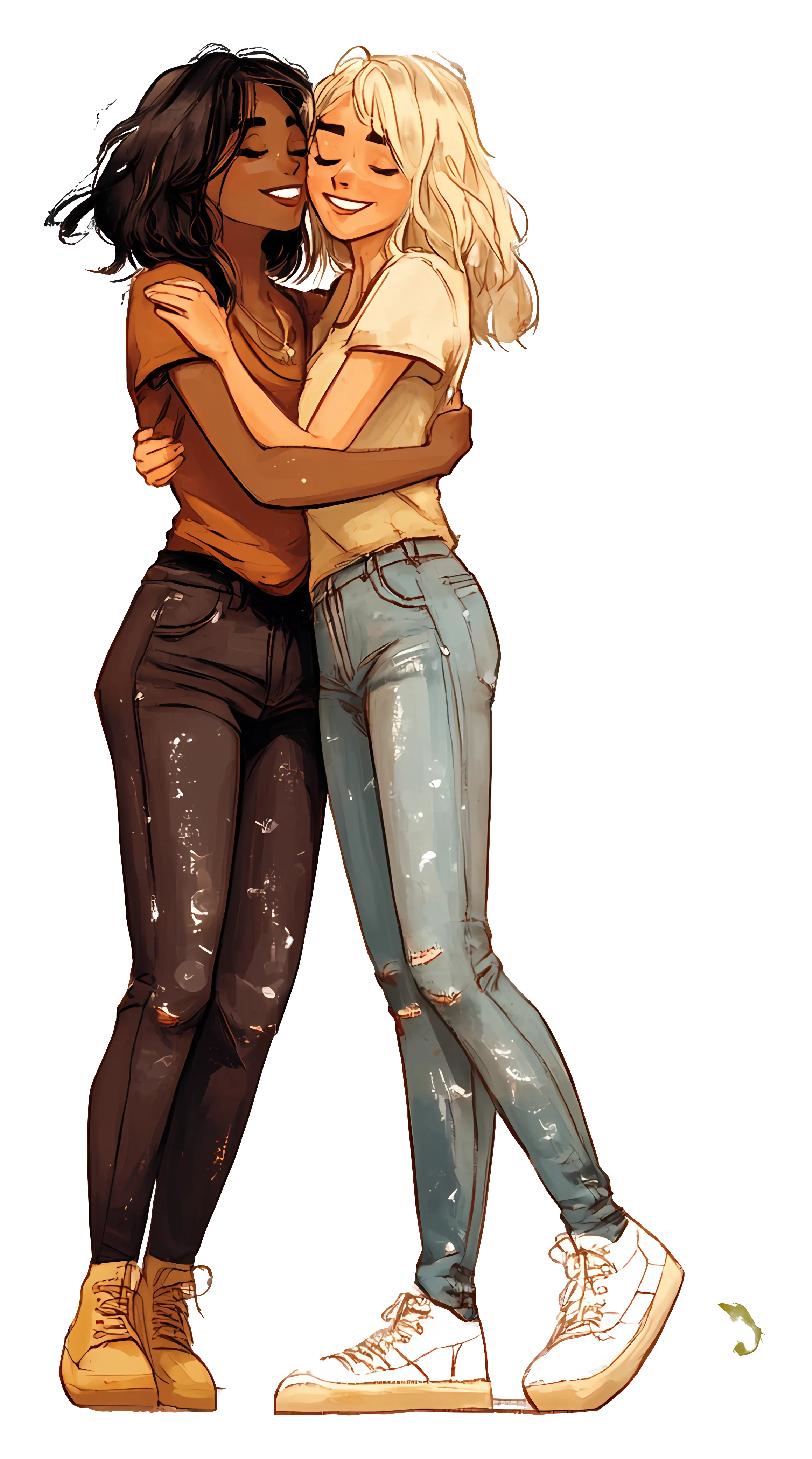 Two Friends Hugging Each Other