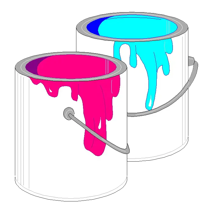 Paint Cans with Dripping Colors