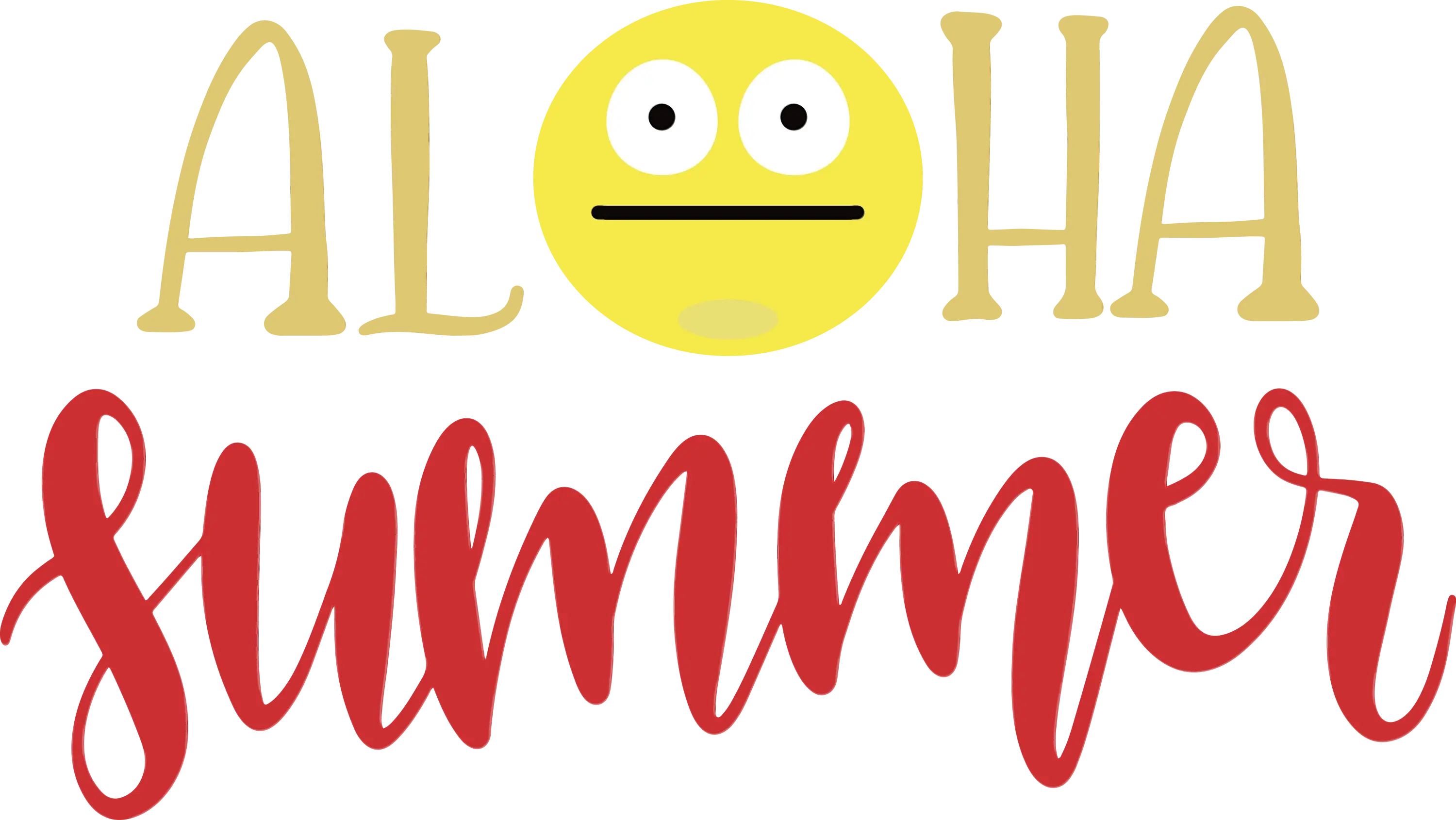 Aloha Summer Text with Yellow Emoji