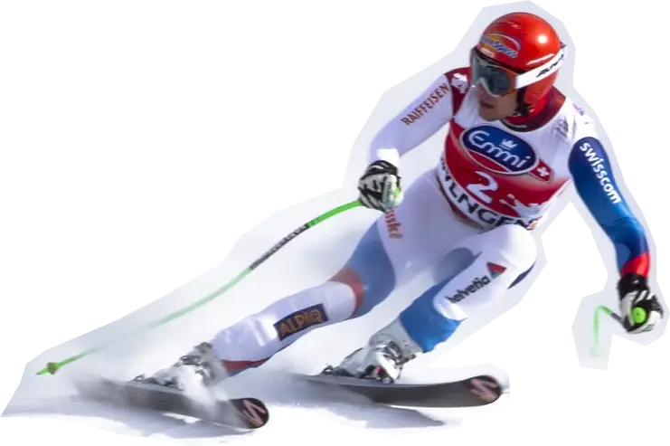 Alpine Skier in High-Speed Action