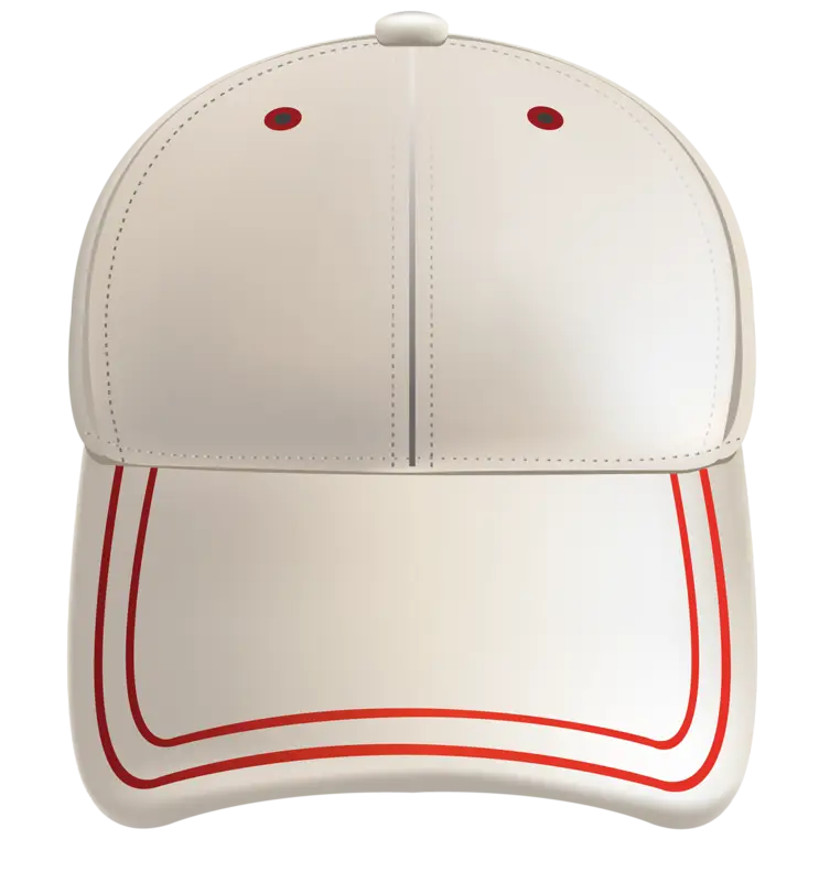White Baseball Cap with Red Stripes
