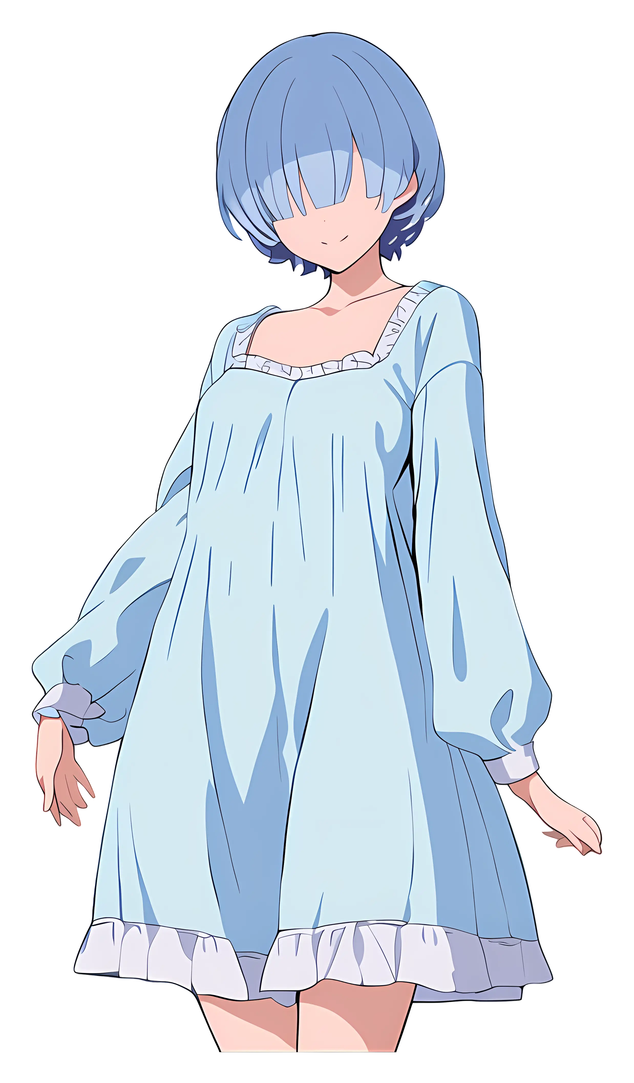 Anime Girl with Blue Hair