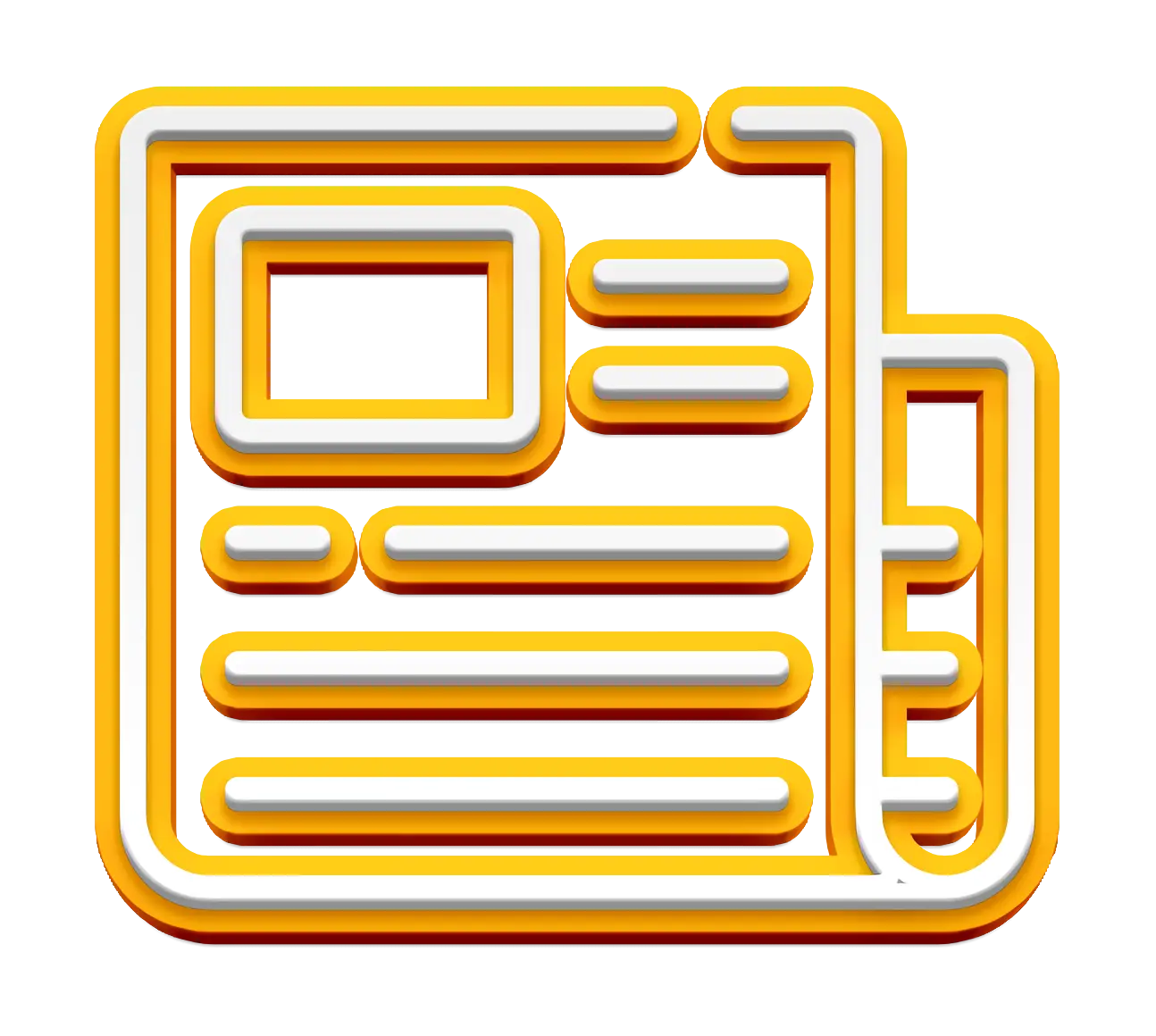 Yellow Newspaper Icon Illustration