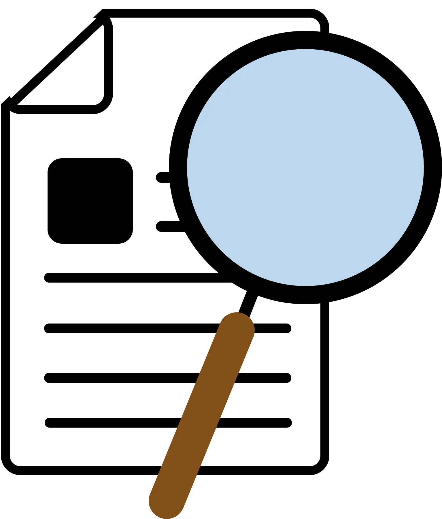 Document and Magnifying Glass Icon