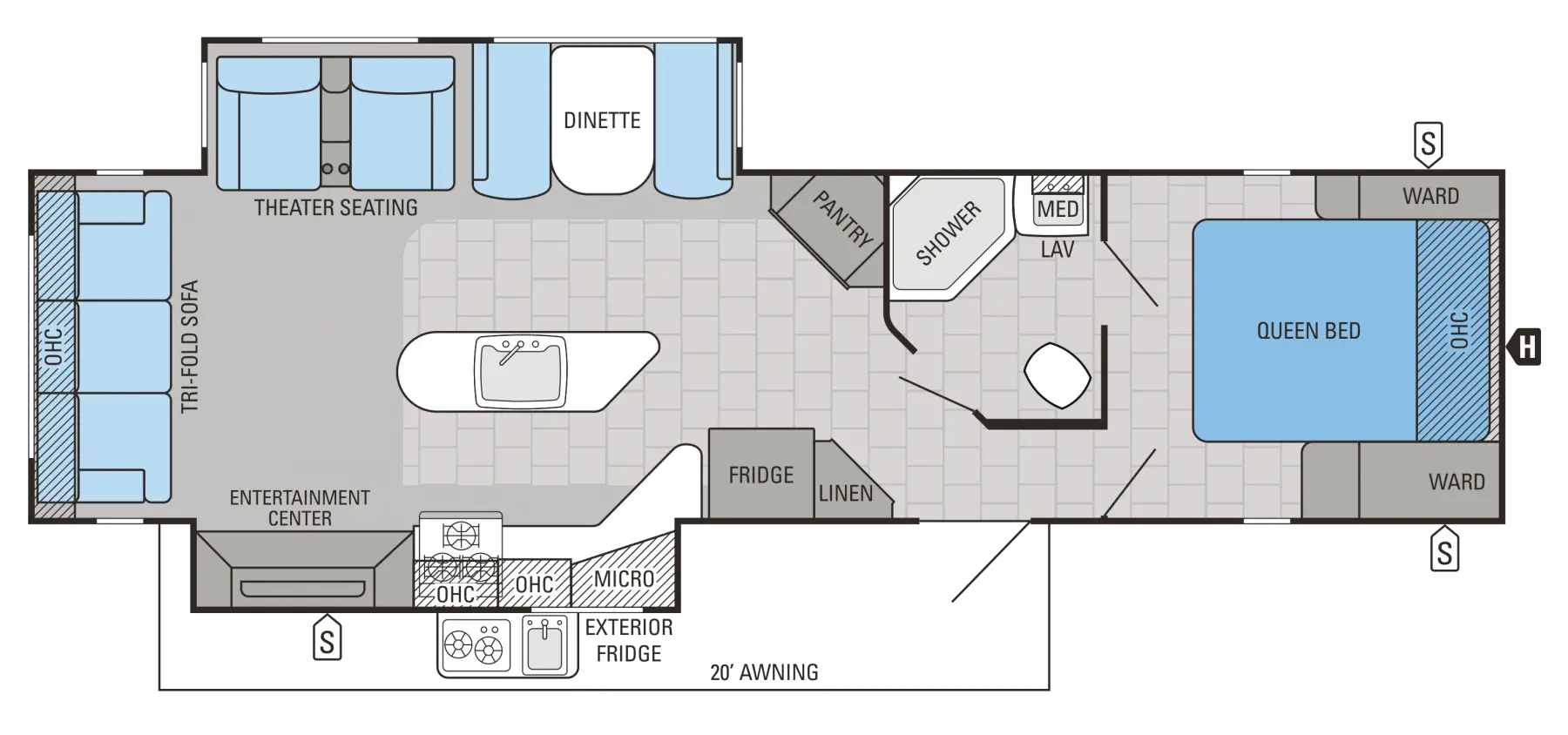 RV Camper Floor Plan Layout