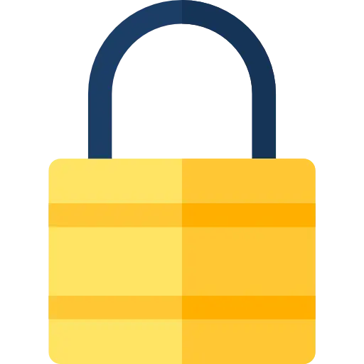 Yellow Padlock Icon for Security Concepts