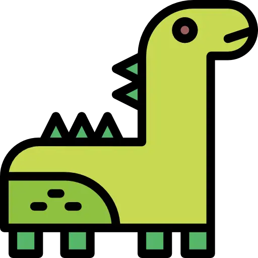 Cute Green Dinosaur Cartoon Illustration