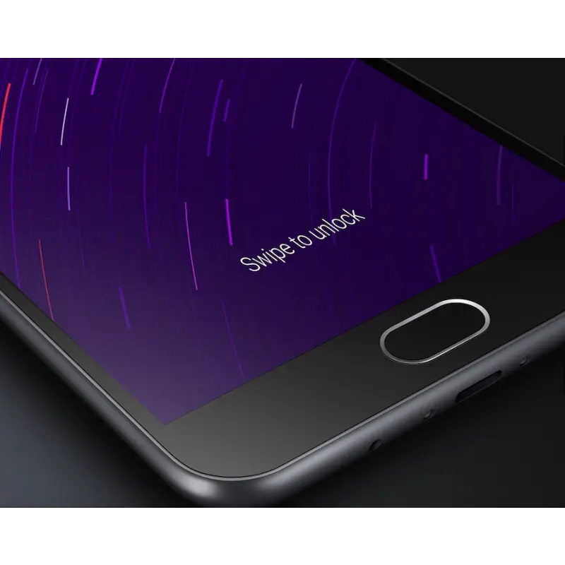 Black Smartphone with Swipe to Unlock Screen
