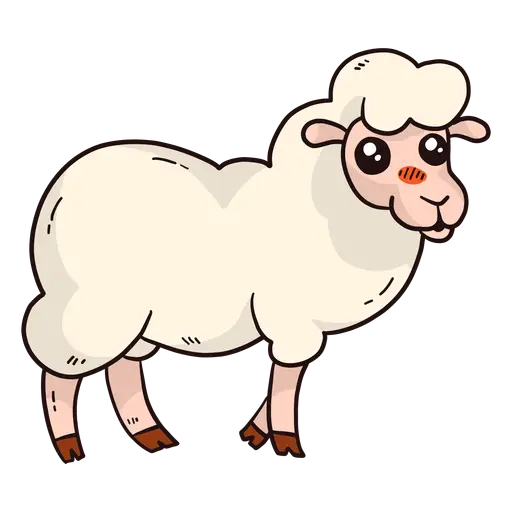 Cute Sheep Cartoon Illustration