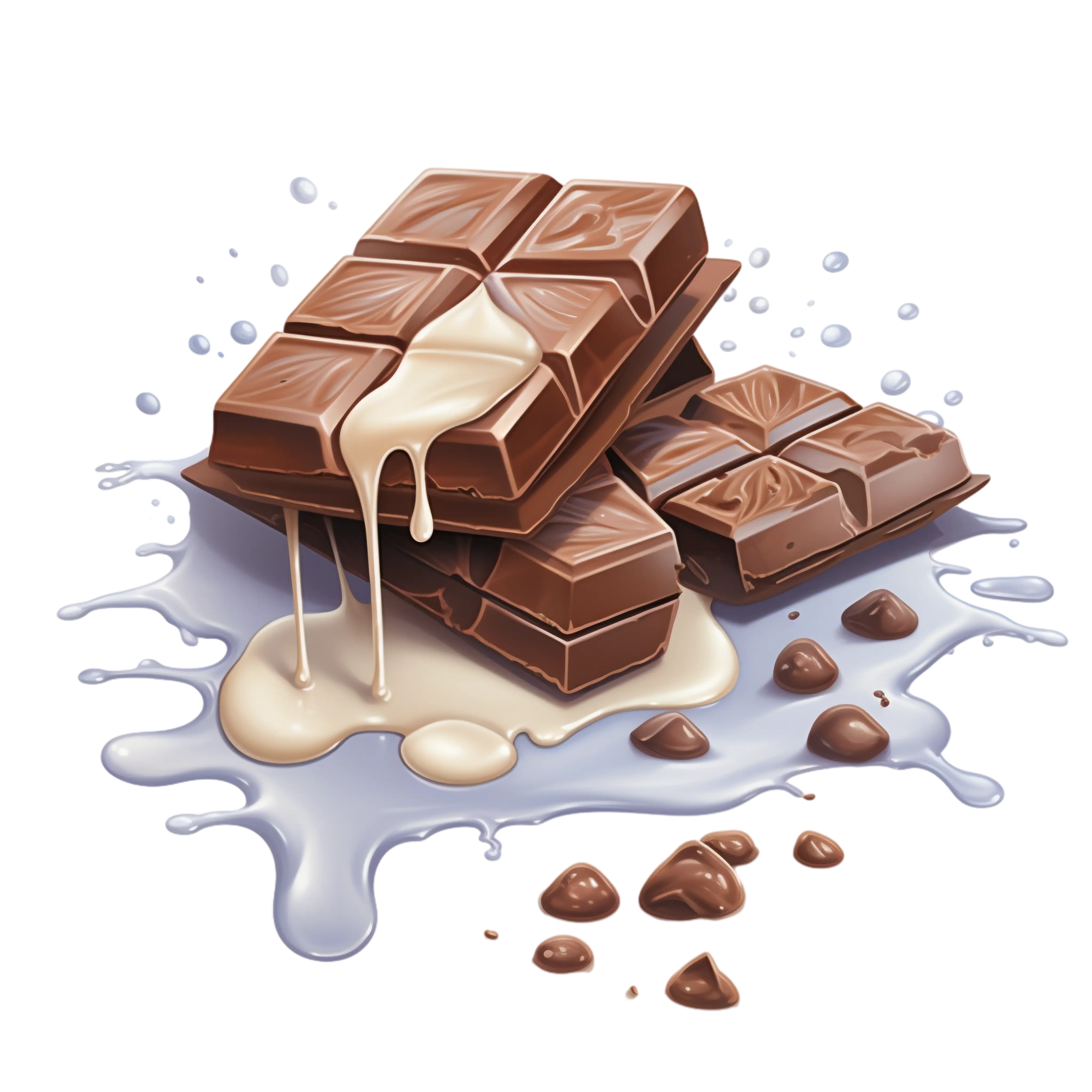 Stacked Chocolate Bars with Milk Drizzle