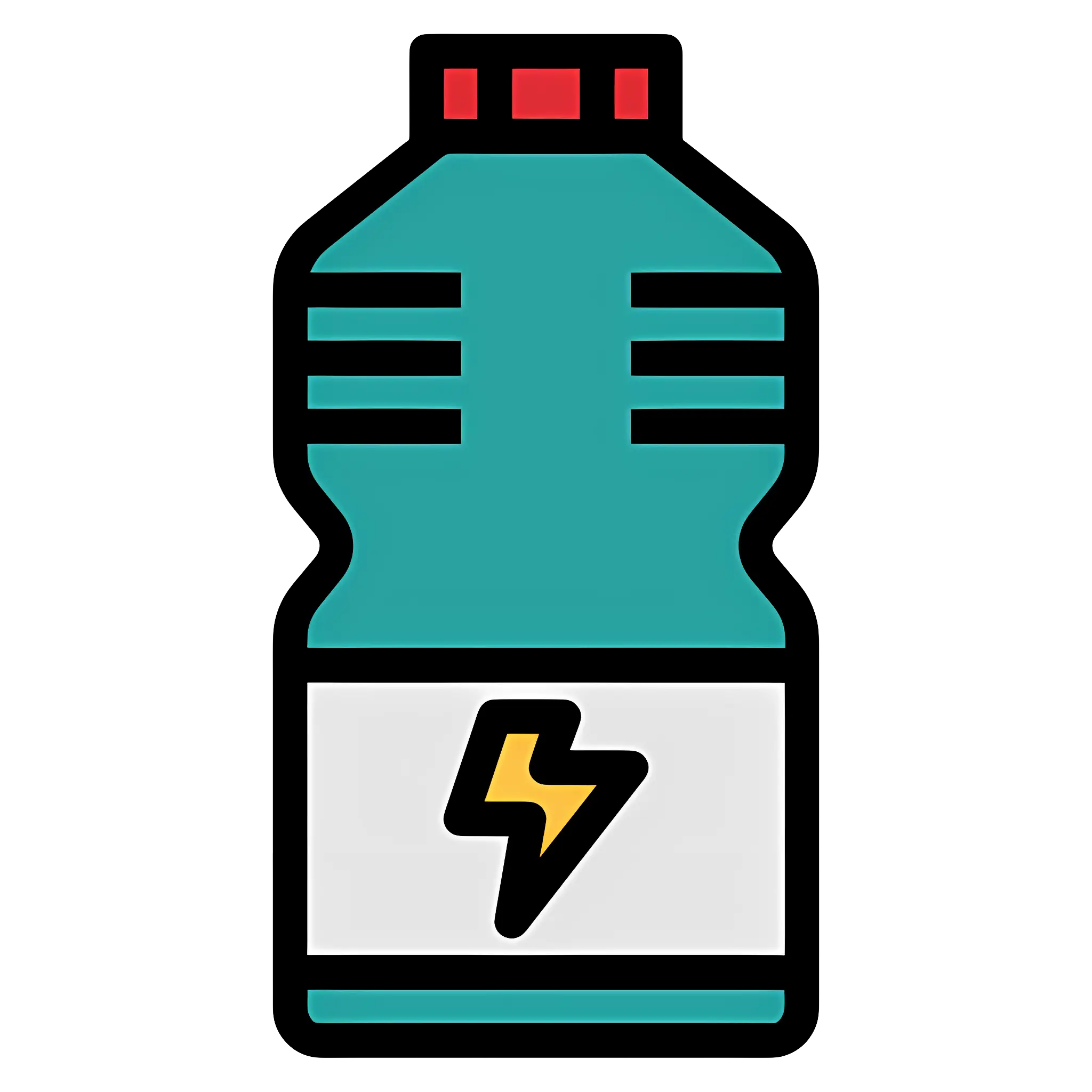 Energy Drink Bottle with Lightning Icon Illustration