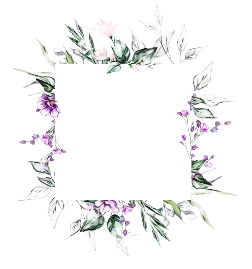 Floral Square Decorative Frame Illustration